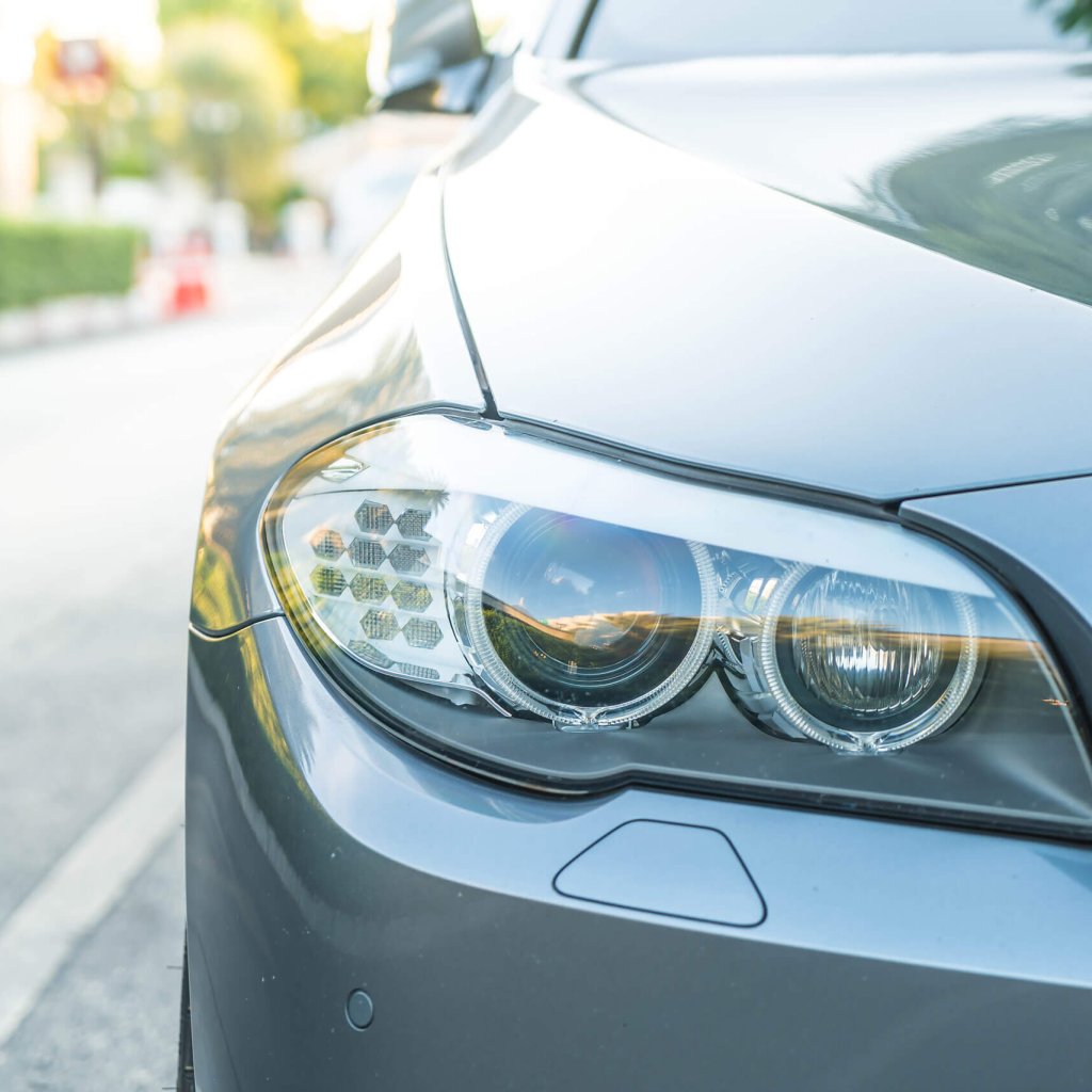 Head lights of a car
